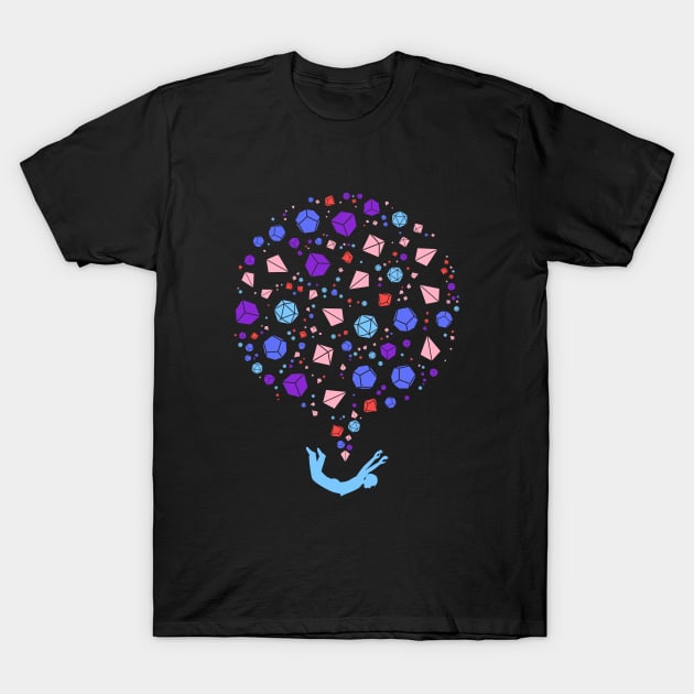 Polyhedral Dice Collector Space T-Shirt by pixeptional